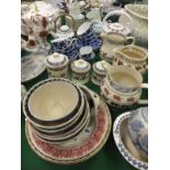 A small collection of Emma Bridgwater and other sponge ware decorated table wares to include three