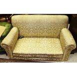 A 19th Century gold upholstered drop-end settee