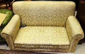 A 19th Century gold upholstered drop-end settee