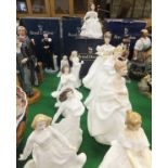 A collection of eleven Royal Doulton figurines to include "Heather", model No.