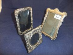 Three various small silver photograph frames