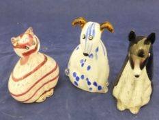 A collection of six Portmeirion studio glass animal paperweights by Rob Scottons,