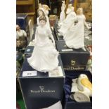 A collection of nine Royal Doulton figurines (with boxes) to include "Harmony", "Missing You",