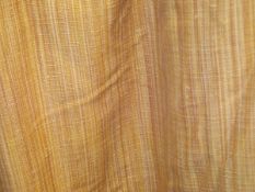 Two pairs of cotton interlined curtains with orange striped ground,