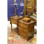 A 19th Century mahogany Pembroke work table, a late 19th Century bow fronted chest,