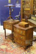 A 19th Century mahogany Pembroke work table, a late 19th Century bow fronted chest,