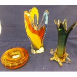 A collection of Whitefriars glass 1960's/70's including red, blue, clear, green,