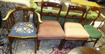 A pair of Victorian dining chairs,