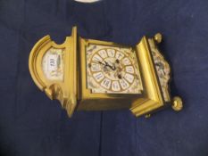 A circa 1900 brass cased and simulated shibayama decorated mantle clock CONDITION REPORTS