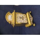 A circa 1900 brass cased and simulated shibayama decorated mantle clock CONDITION REPORTS