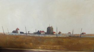 GERALD PARKINSON: 63 "East Hoathly Sussex, Martello Tower", landscape study, oil on board,