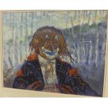 DENNIS LAWSON (1925-2007) "Head and shoulder study of a clown", watercolour,