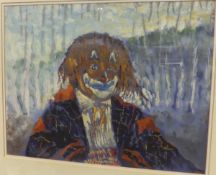 DENNIS LAWSON (1925-2007) "Head and shoulder study of a clown", watercolour,