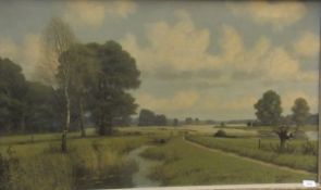 WILHELM JACOB ALBERTS "Stream running through a landscape", oil on canvas,