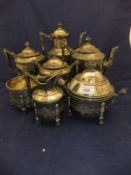 A 19th Century American Reed and Barton seven piece plated tea set,