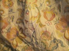 A pair of glazed cotton interlined curtains,