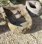 A stone D-end trough,
