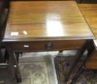 An Edwardian mahogany and inlaid single drawer side table,