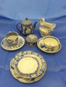 A collection of miniature decorative blue and white china wares to include 18th Century English