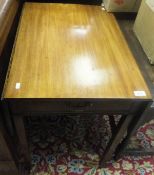 A 19th Century mahogany Pembroke table with single end drawer on square tapering supports