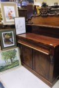 A Victorian mahogany chiffonier plus AFTER POLLYANNA PICKERING "Barn owl with owlet",