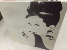 ENGLISH SCHOOL "Audrey Hepburn", modern print on canvas, AFTER MOLLY BRETT "Farm animals playing",