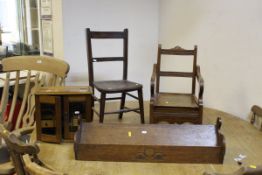 A 19th Century beech and elm child's commode chair,