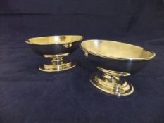 A pair of George III silver open salts of oval form,