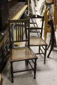 A harlequin set of eight mahogany and oak cane seated dining chairs,