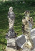 A composite stone nude figure of a man,