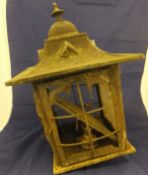 A circa 1900 copper exterior lantern in the Art Nouveau taste