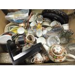 Two boxes of various china wares,