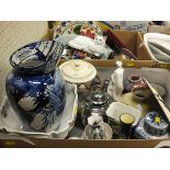 Three boxes of miscellaneous items, to include a collection of costume jewellery,