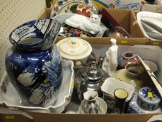 Three boxes of miscellaneous items, to include a collection of costume jewellery,