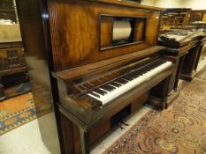 A Meltona Deluxe Model Recording Expression Player Pianola in a straight grained walnut case
