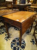 A 19th Century mahogany Pembroke table with single end drawer on square tapering supports