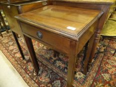 An Edwardian mahogany and inlaid single drawer side table,