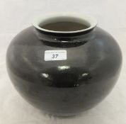 A Chinese famille-noir plain vase with flared rim CONDITION REPORTS Has has general