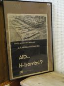 A CND poster "AID or H-bombs?"