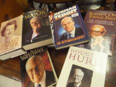 A quantity of books to include NORMAN TEBBIT "Upwardly mobile", autobiography,