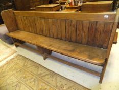 A pitch pine chapel pew