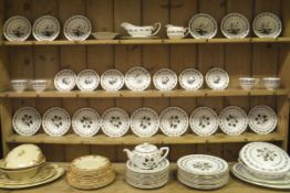 A large collection of Royal Worcester "Bernina" pattern table wares to include lidded tureen,