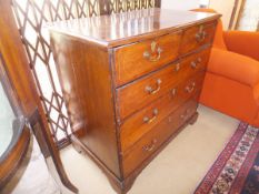 An 18th Century walnut and boxwood strung chest,