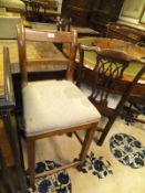 Four various Chippendale style dining chairs and a Victorian mahogany bar back high chair