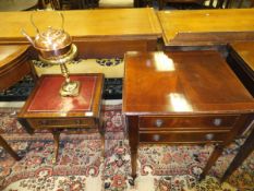 A modern mahogany sofa style drop-leaf occasional table,