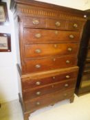 A late George III Welsh oak chest on chest,