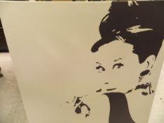 ENGLISH SCHOOL "Audrey Hepburn", modern print on canvas, AFTER MOLLY BRETT "Farm animals playing",