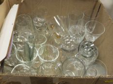 Four boxes of assorted china and glassware to include Mason's Ironstone Brocada jug,