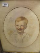 JOHN NEIL HARPER "Study of boy in white shirt", watercolour, unsigned but inscribed verso,