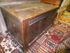 An 18th Century oak coffer,